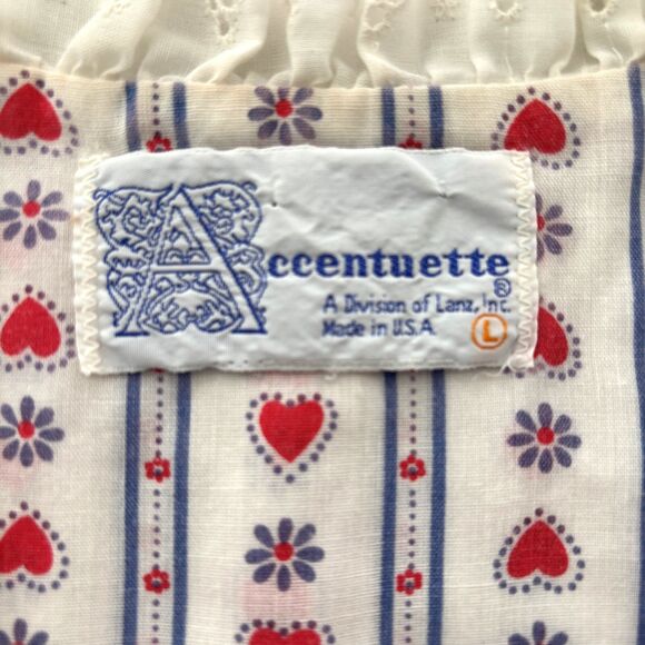 Vtg Womens Nightgown Robe Size L 70s Calico Prairie Cottage Accentuette Lanz - Picture 6 of 10